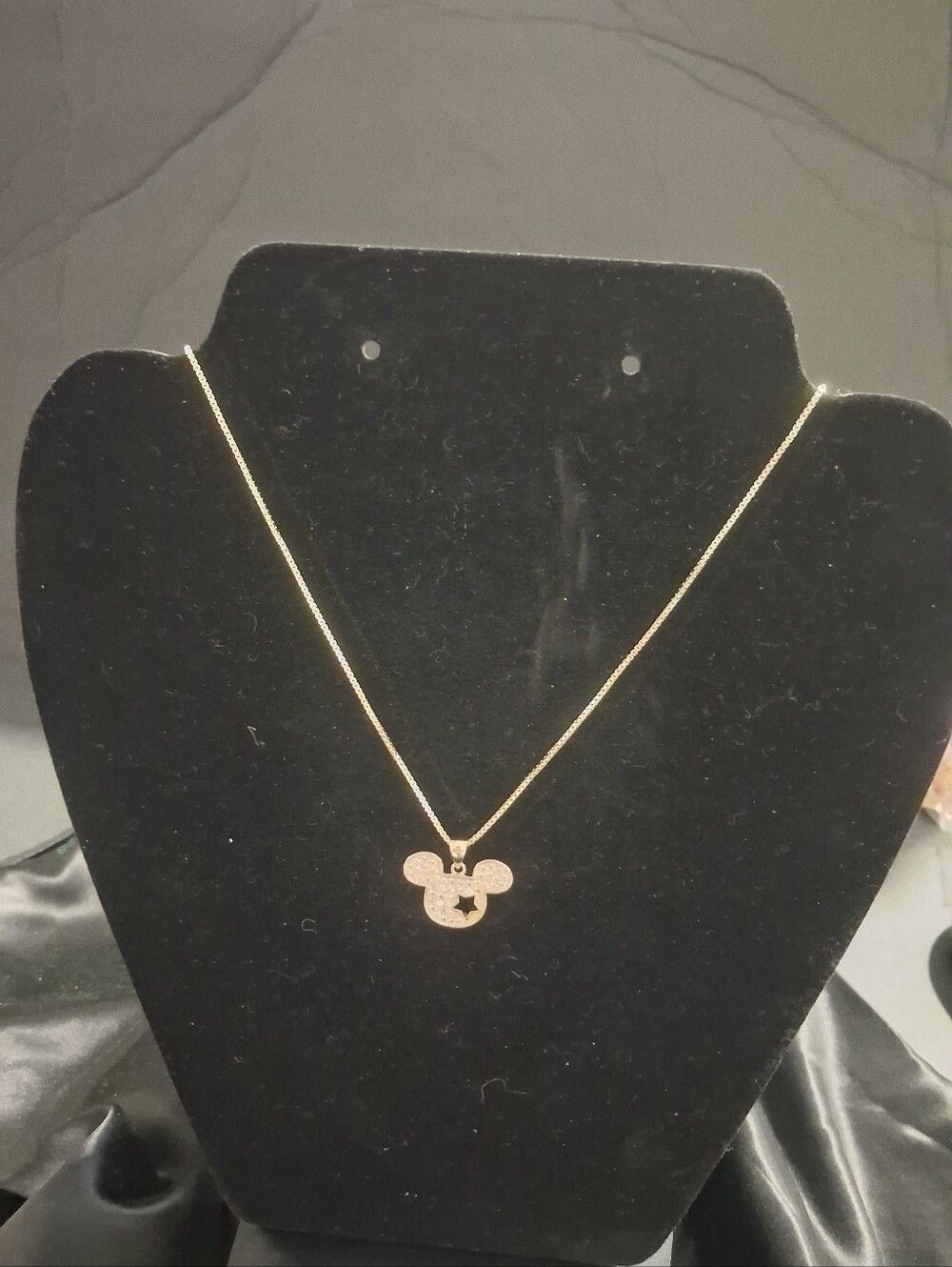 Gold-Filled Minnie Head Pendant Necklace 17"-20"